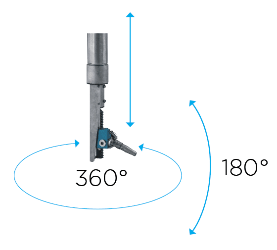 Ángulos de cobertura TankCleaner T100