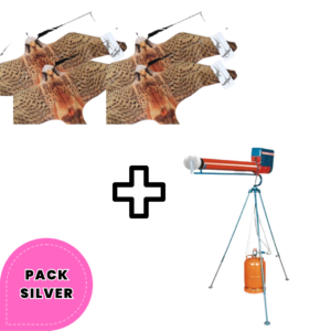Pack Cañón Guardián 2 RS + 4 Halcón Eolo Espantapájaros 7mts