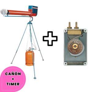 Cañón Espantapájaros Rotativo Simple + Temporizador Automático